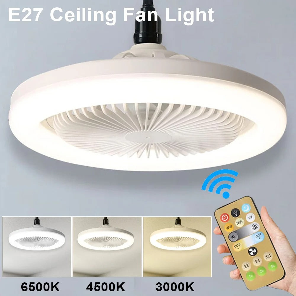 🌬️💡 Ventilateur de Plafond avec Lumière – Socket Ceiling Fan Light (avec Télécommande)