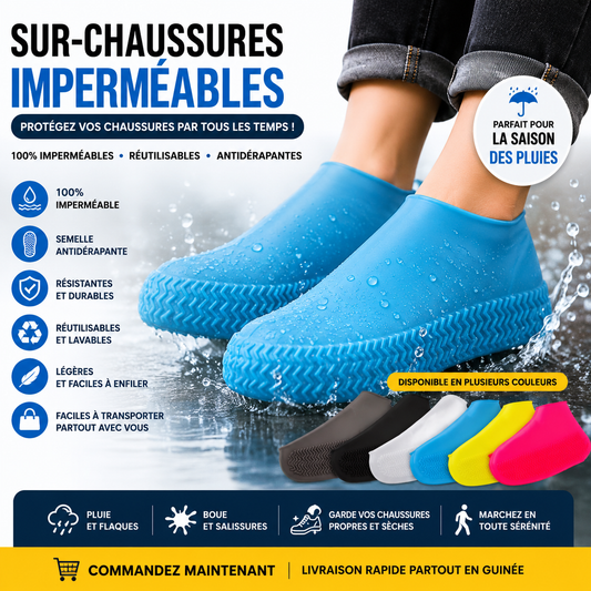 Couvre-chaussures de pluie imperméables réutilisables