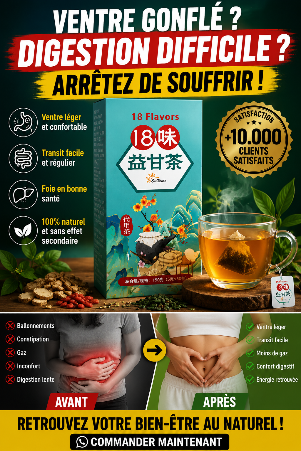 Thé au 18 saveur detox du foie