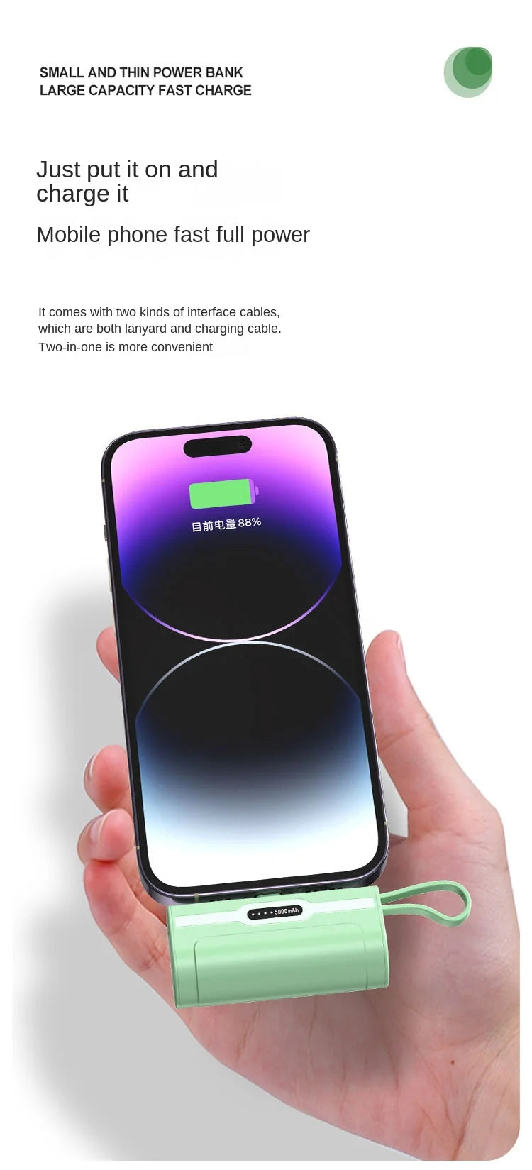 MINI POWER BANK 2 EN 1 -10000Mah