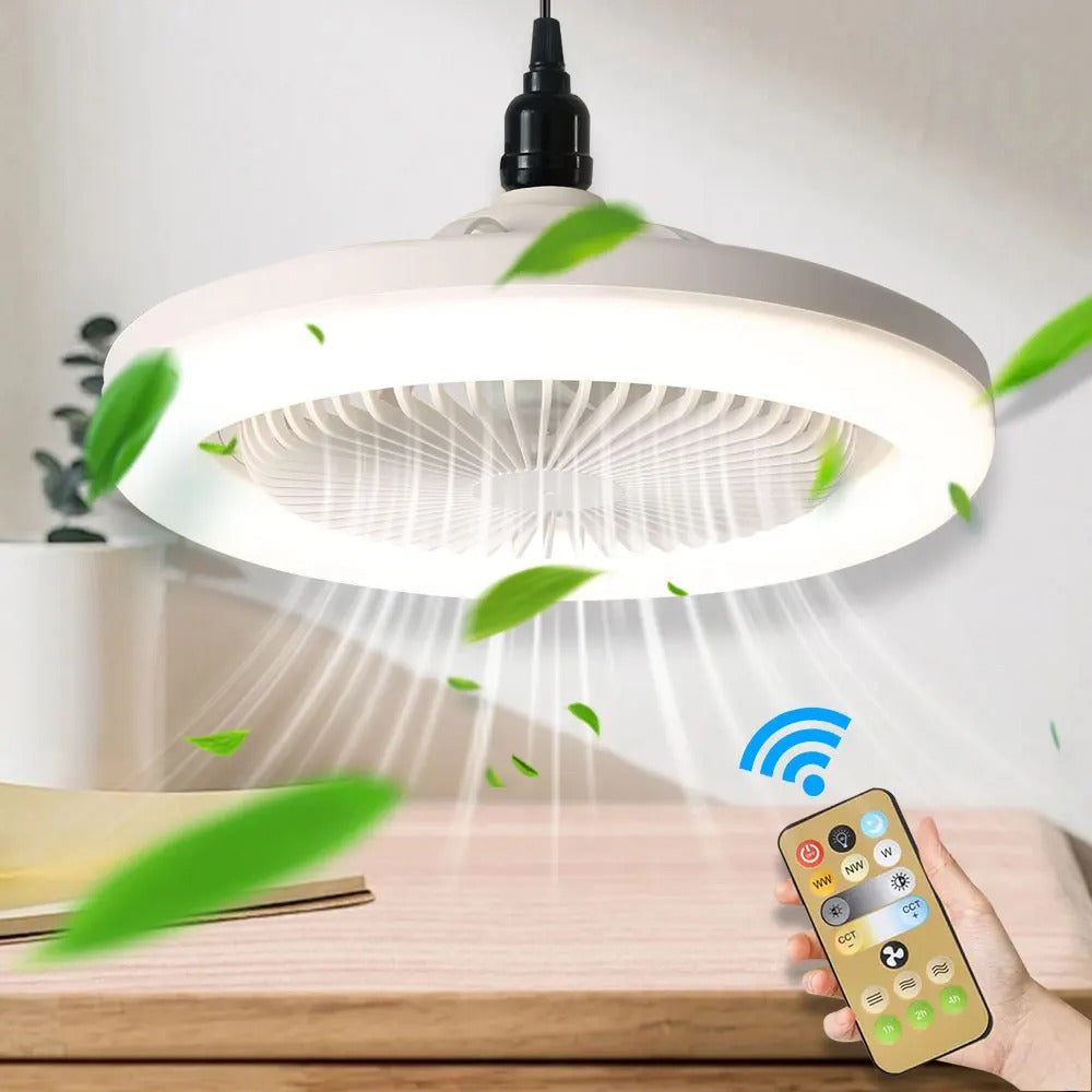 🌬️💡 Ventilateur de Plafond avec Lumière – Socket Ceiling Fan Light (avec Télécommande)