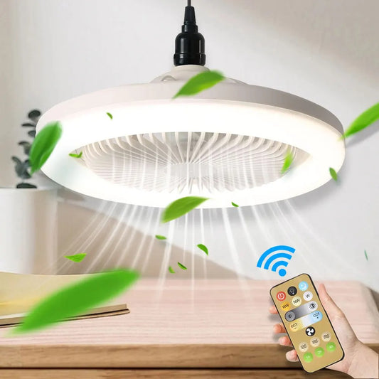 🌬️💡 Ventilateur de Plafond avec Lumière – Socket Ceiling Fan Light (avec Télécommande)