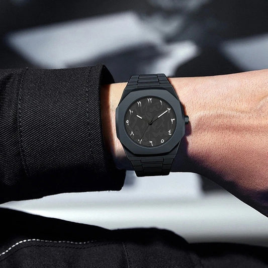 Montres d'affaires pour hommes et femmes élégantes tout noir