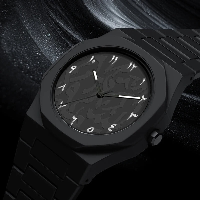 Montres d'affaires pour hommes et femmes élégantes tout noir