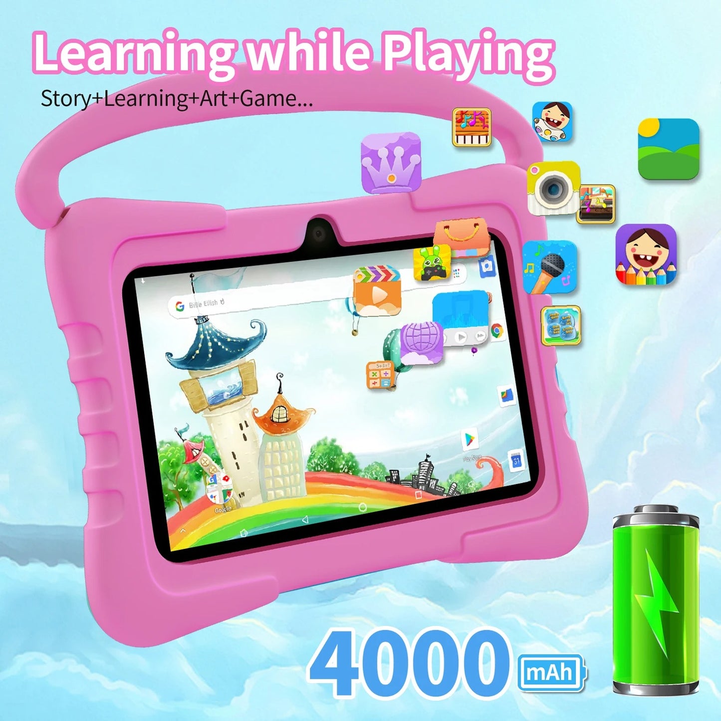 🧒 Tablette Éducative pour Enfants – Écran 7" | Résistante & Ludique