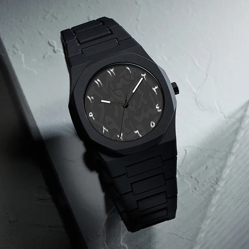 Montres d'affaires pour hommes et femmes élégantes tout noir
