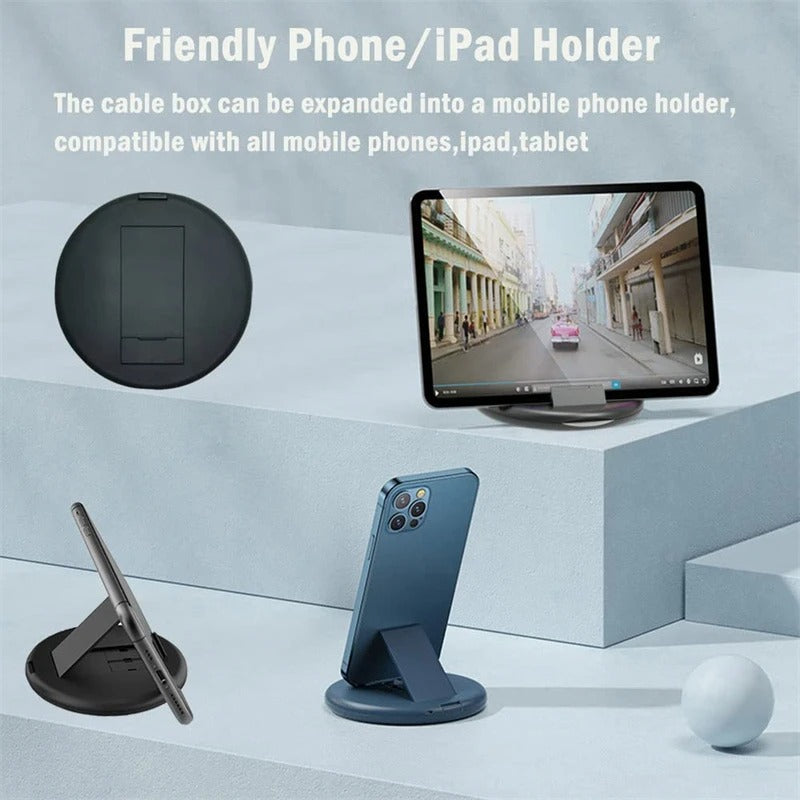 📦 Kit de Câble Multifonction 3-en-1 avec Support Téléphone – Charge Rapide et Pratique