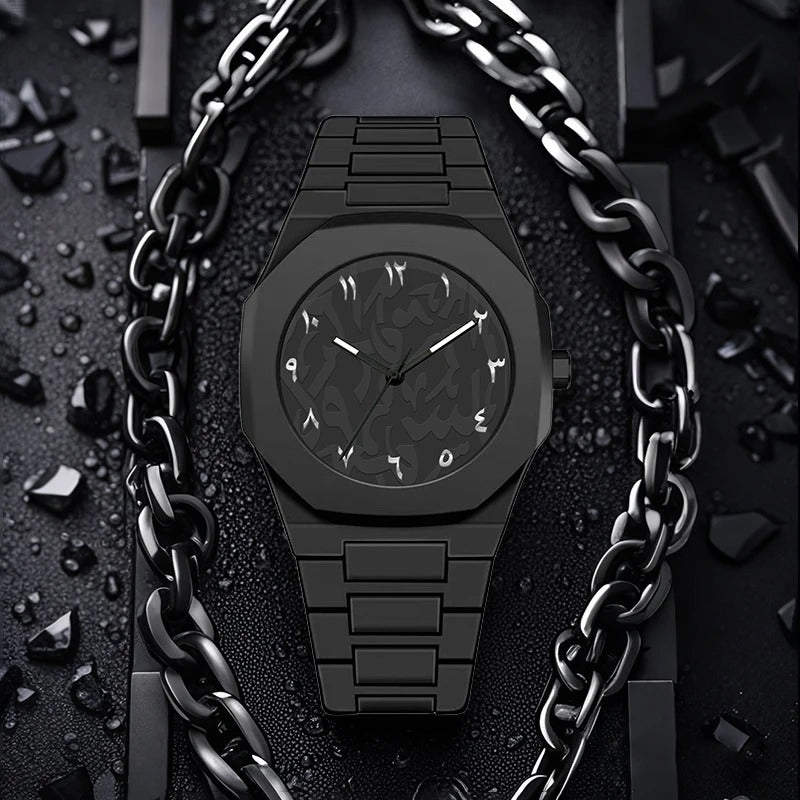 Montres d'affaires pour hommes et femmes élégantes tout noir