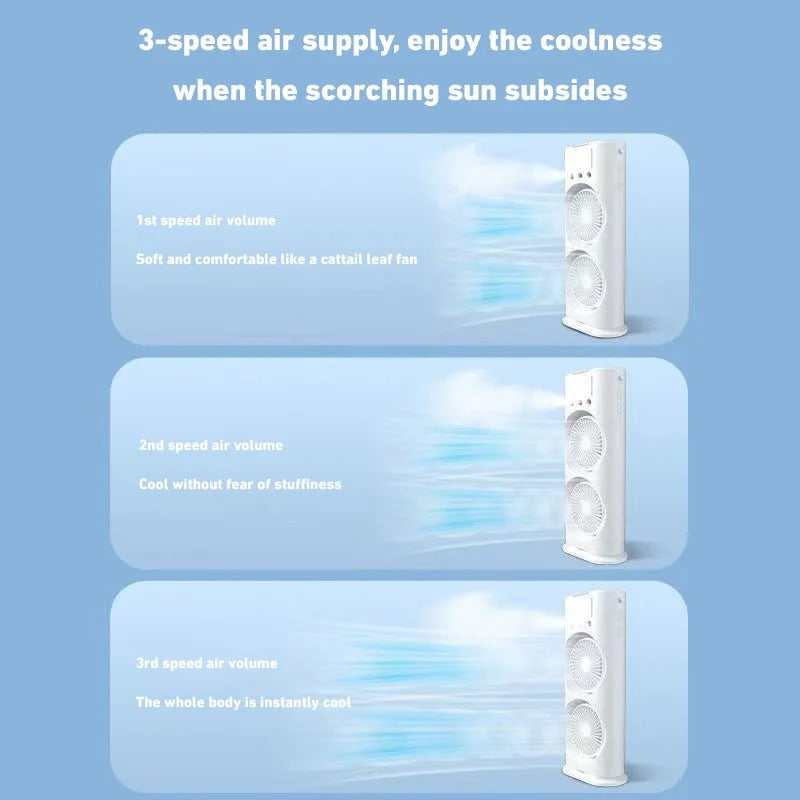 MINI CLIMATISEUR 2 HELICES RECHARGEABLE