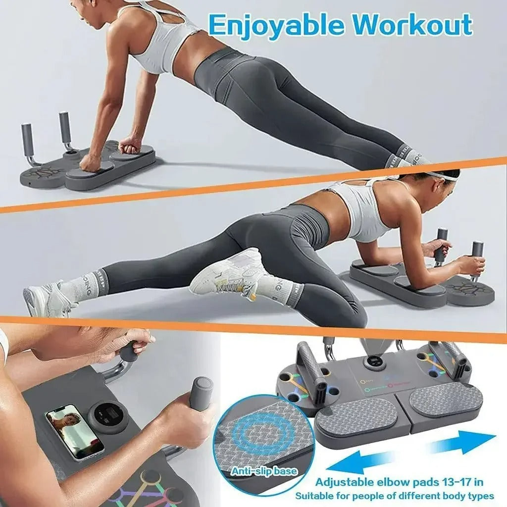 Planche de Push-Up 5 en 1 pour Exercice Musculaire, Multifonction, avec Bandes de Synchronisation pour la Maison